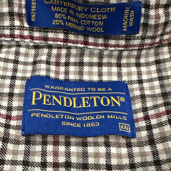 Pendleton Men's Shirt - Pima cotton/ Merino wool- Black, White, Rust-like new! - Picture 3 of 4